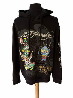 Ed Hardy Black Dragon Hoodie Size Medium